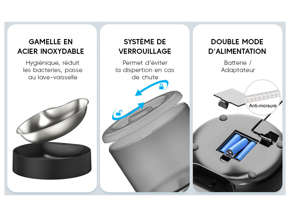 Distributeur de croquettes automatique 4L Wifi - Modèle Foodies Smart - Coloris Blanc - Image 3