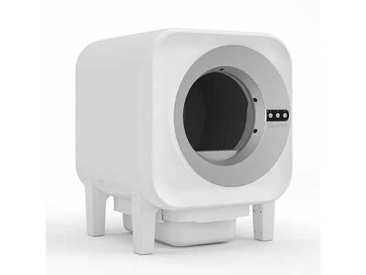 Litière auto-nettoyante 65L Wifi avec caméra HD - Modèle Cocoon - Coloris Blanc