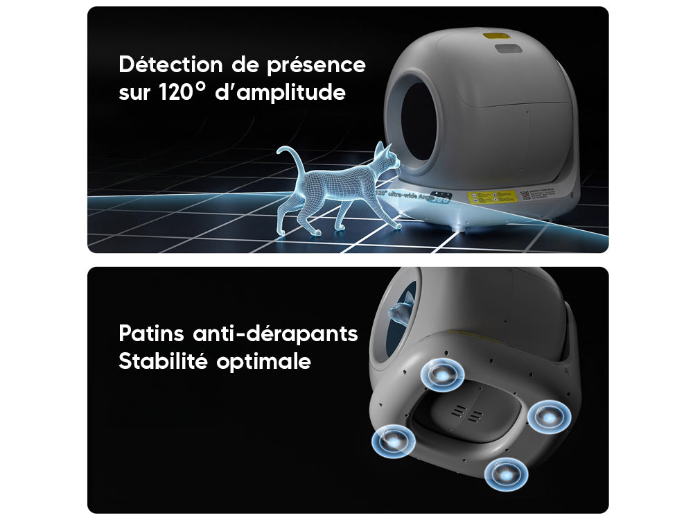Litière auto-nettoyante 78L - Modèle Yumi - Coloris Gris - Image 2
