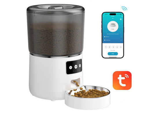 Distributeur de croquettes automatique 4L Wifi - Modèle Foodies Smart - Coloris Blanc
