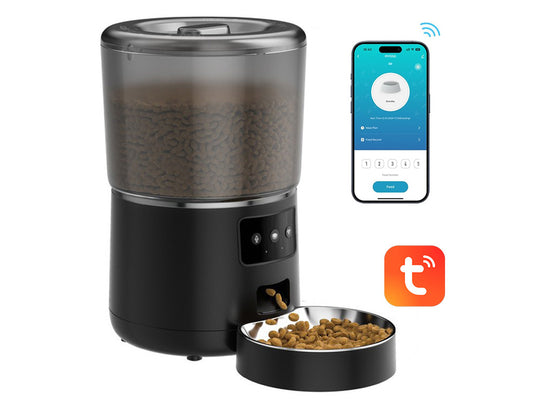 Distributeur de croquettes automatique 4L Wifi - Modèle Foodies Smart - Coloris Noir