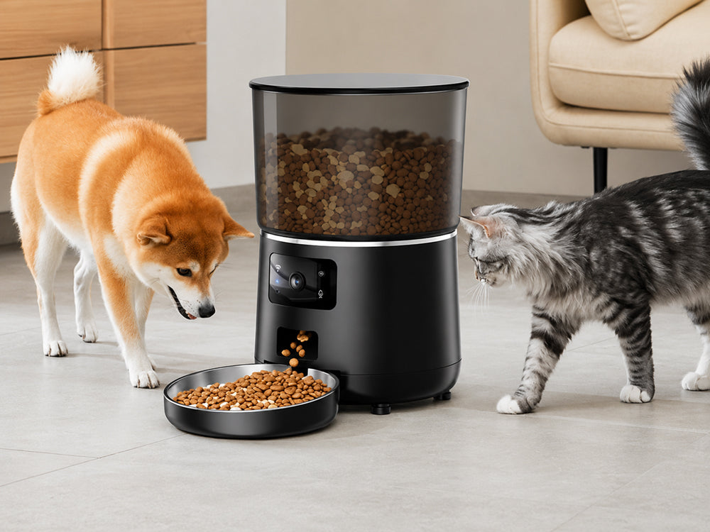 Distributeur de croquettes automatique 4L Wifi Caméra - Modèle Foodies Smart Cam - Coloris Noir - Image 2