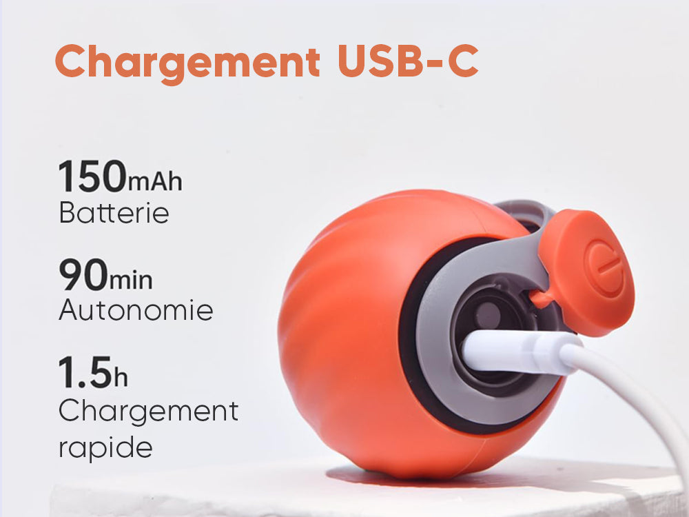 Jouet interactif à 2 vitesses rechargeable et lumineux - Coloris Orange - Image 2