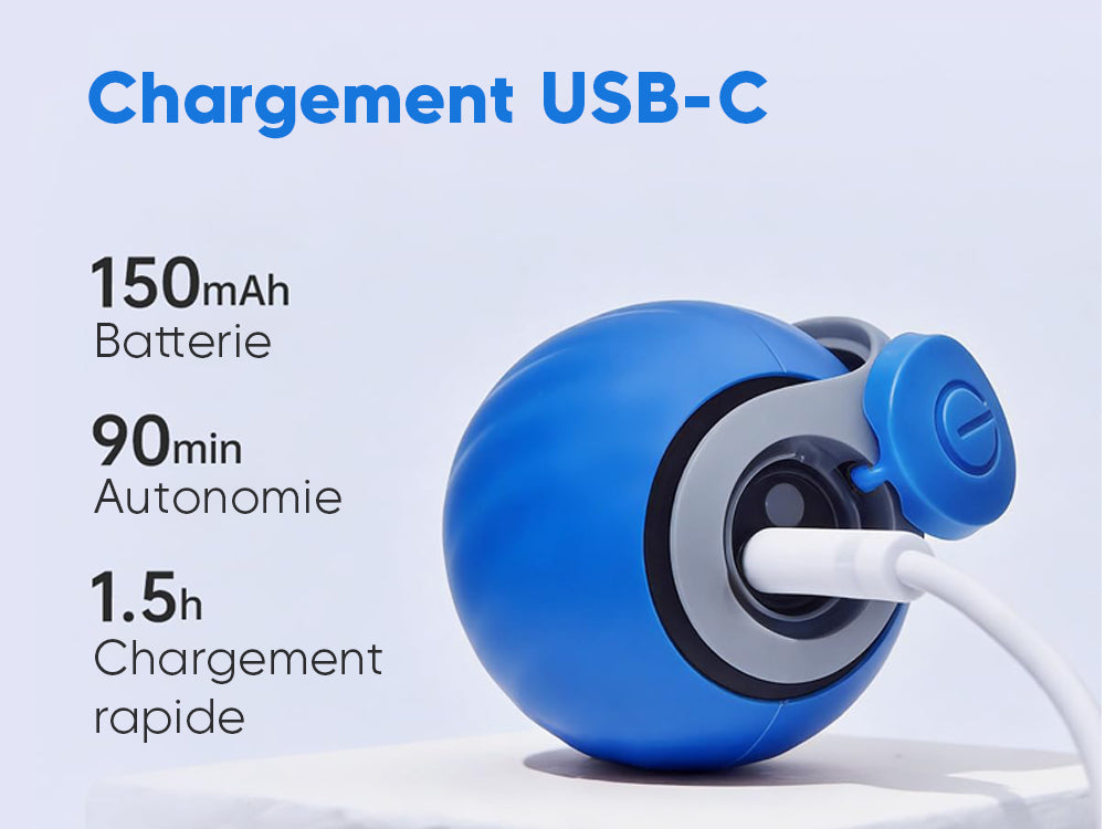 Jouet interactif à 2 vitesses rechargeable et lumineux - Coloris Bleu - Image 2