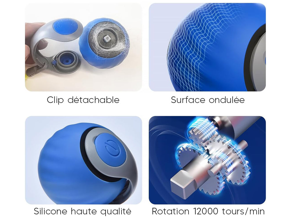 Jouet interactif à 2 vitesses rechargeable et lumineux - Coloris Bleu - Image 3